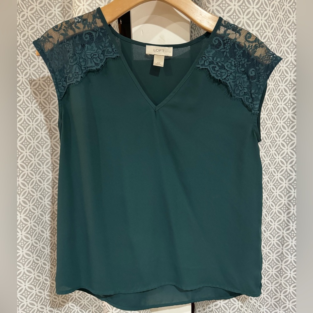 LOFT Lace Panel Blouse